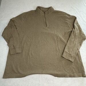 Joseph Abboud Sweater Mens 3XL‎ Brown Core 1/4 Zip Knit Pullover Big and Tall